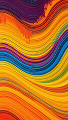 Obraz premium Bold colorful abstract waves with motion effects