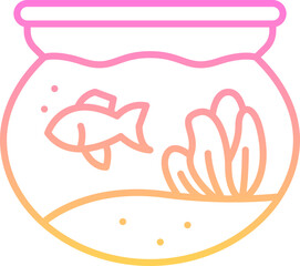 Fish bowl aquarium icon