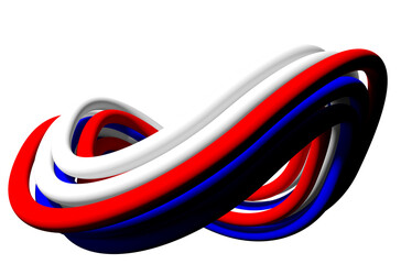 Infinity sign made of 9 curved lines - 3d rendering