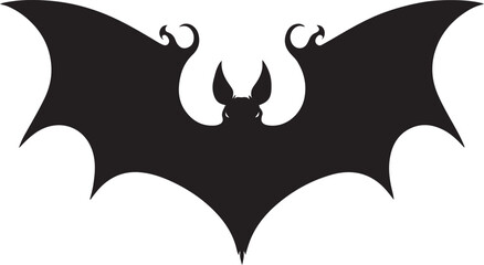 Bat silhouette vector art illustration on a white background