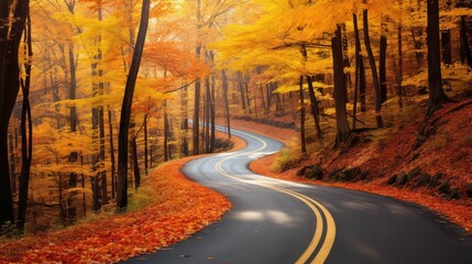 vibrant fall background road