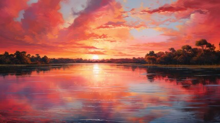 Obraz premium sky scarlet red