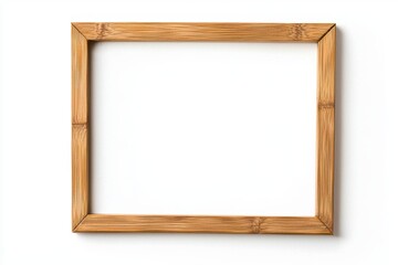 A minimalist bamboo wooden frame, eco-friendly and sleek, isolated on white background