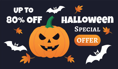 Halloween Sale. Halloween Discount Coupon. Special offer for Halloween holidays