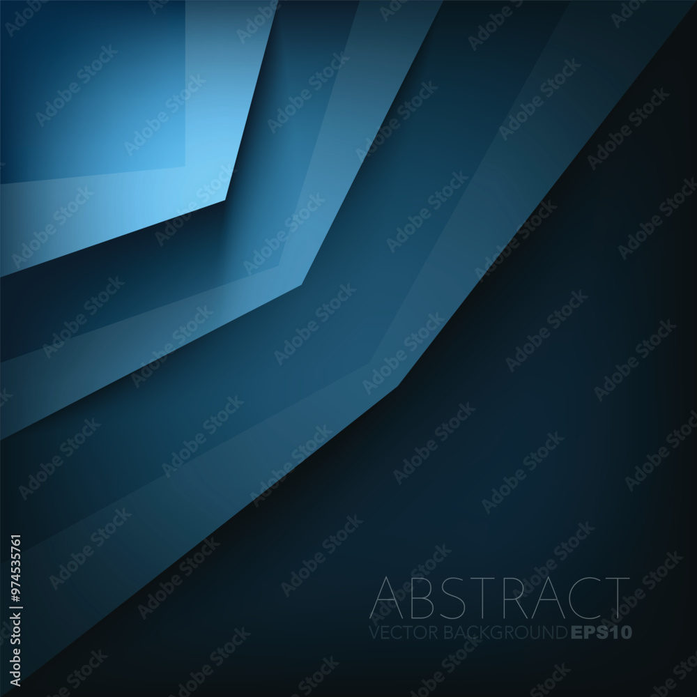 Poster Blue graphic geometric triangle overlap vector layer background for text and message design