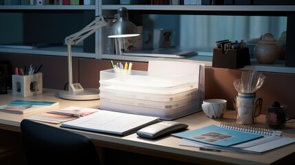 clean office desk organization