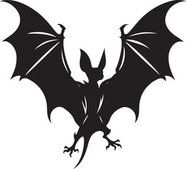 Bat silhouette vector art illustration on a white background