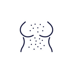allergy, rash line icon with a woman body