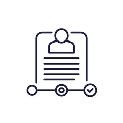 kyc verification progress line icon on white