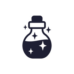 Magic potion bottle icon on white