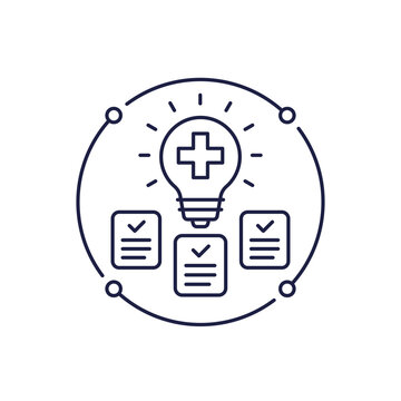 recommend clip art: health tips icon with lamp, line vector