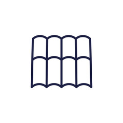 roof tiles line icon on white