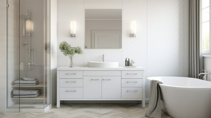 zigzag white bathroom tile