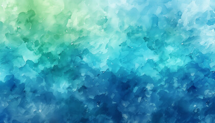Vibrant watercolor abstract background, soft brushstrokes blending shades of blue and green, 4K, wallpaper