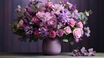 Fototapeta premium bouquet purple gift
