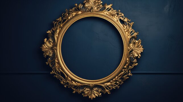 intricate gold circle frame