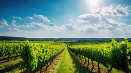 Fototapeta premium lush white wine vineyard