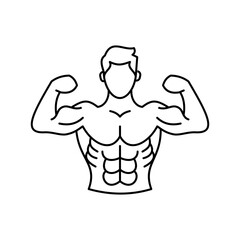 Gym, fitness and sport outline style icon prefect pixel icon