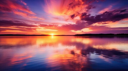 Naklejka premium glow sun water