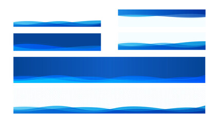 青い波の模様のニューステロップベースセット　文字なし透過素材