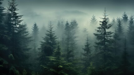 Fototapeta premium ethereal fir tree forest
