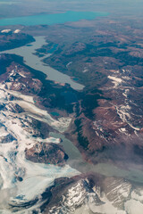 aerial landscape from a plane of Chile