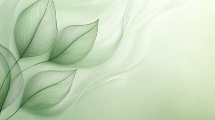 A serene and elegant design featuring delicate green leaves on a soft background, perfect for nature-themed projects and decor.