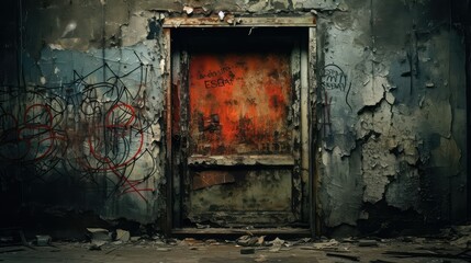 dilapidated old wood door