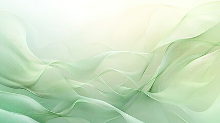 Obraz premium A serene abstract background featuring flowing green waves, perfect for conveying tranquility and freshness in designs.