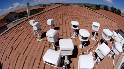 Naklejka premium surveillance house camera