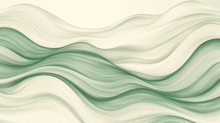 Obraz premium A beautiful abstract wave pattern in soothing green tones, perfect for backgrounds, wallpapers, or artistic projects.