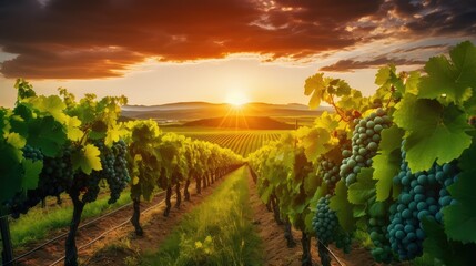 Naklejka premium sunlandscape wine background