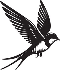swallow silhouette in white background.