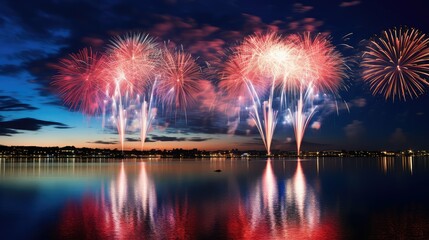 bursts red white blue fireworks