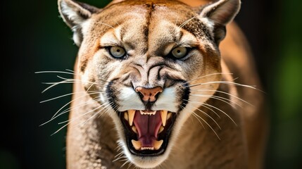 Obraz premium feline cougar on white