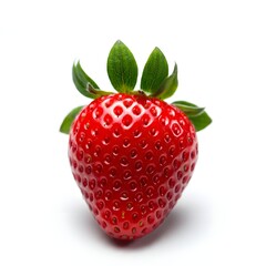 A perfect strawberry isolated on a white background.
