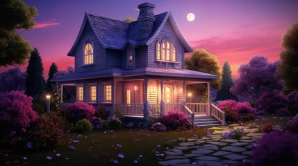 lights house twilight