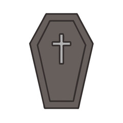 Obraz premium Casket with Cross Icon 