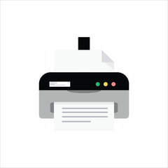 vector illustration of simple printer machine white background, EPS file can be edited