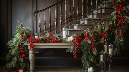 Fototapeta premium berries tree garland