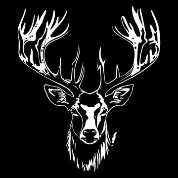 recommend clip art: Oktoberfest Hirsch mit Geweih. Feine Strichzeichnung mit Tusche.