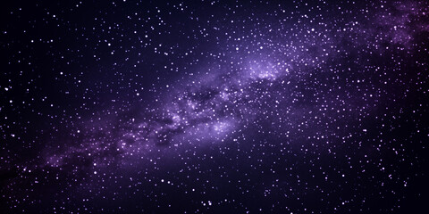 The Milky Way in space, a night sky full of stars. A night sky illuminated by stars, the bright Milky Way, and a soft purple glow. A beautiful space background with a starry sky and the vast universe.