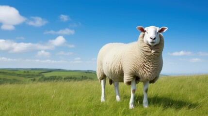 fluffy sheep isolated on white