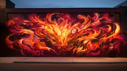 Fototapeta premium mural graffiti fire