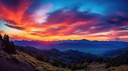 Fototapeta premium purple mountain blue sky