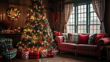 cozy plaid christmas trees