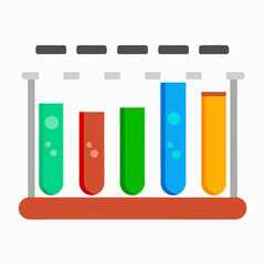Test tubes vector on white background