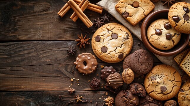 Minimalist Background: Tasty Vector Design of Cookies, Cakes, and Coffee for International Chocolate Day