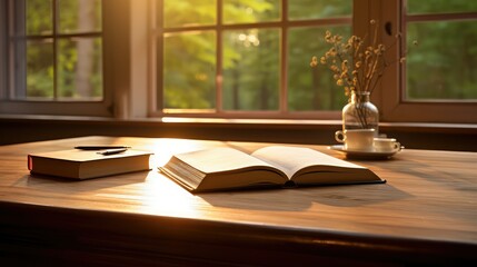 sleek open book on desk