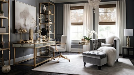 velvet grey home office